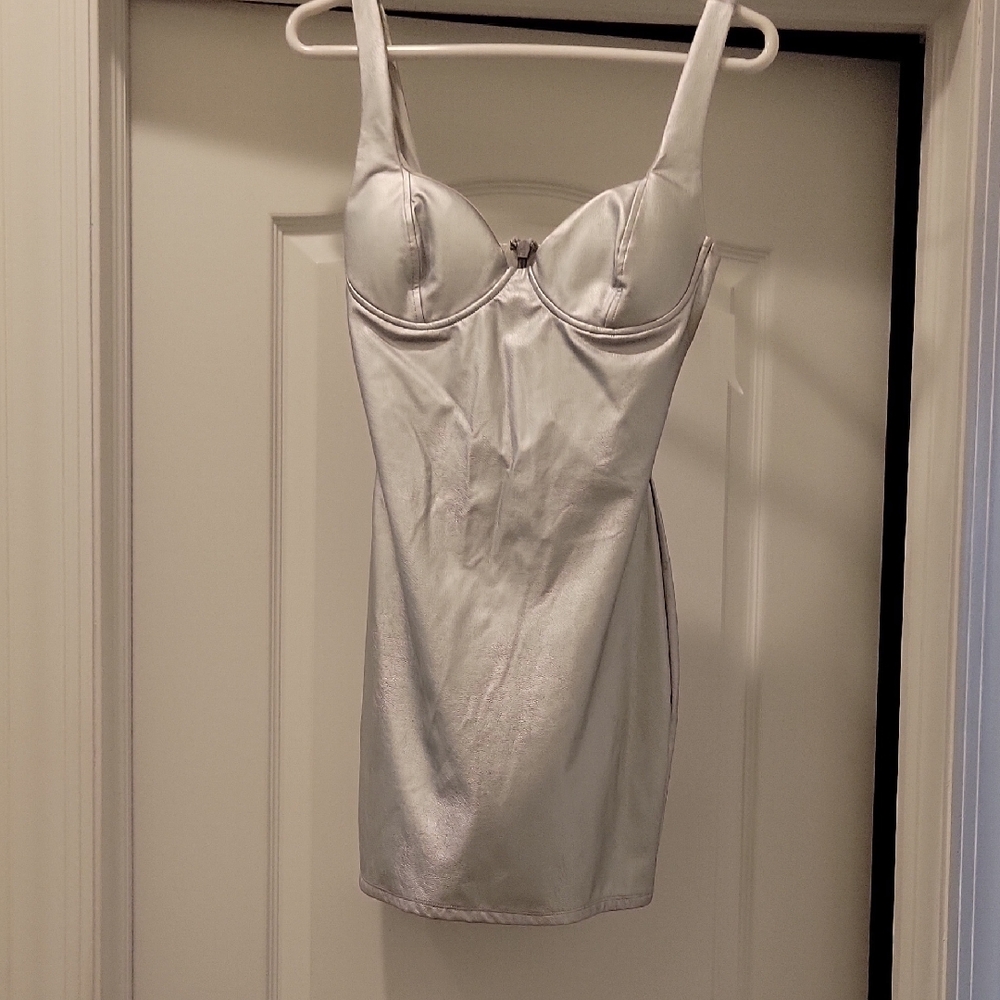 Naked Wardrobe Metallic Silver Chemise